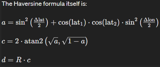 Haversine Formula