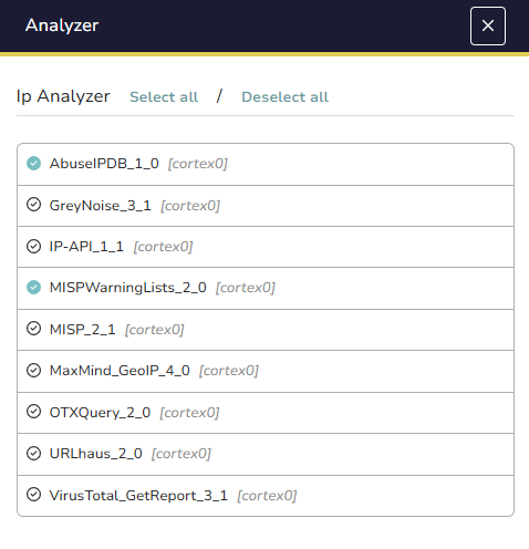 Select The Analyzer to run