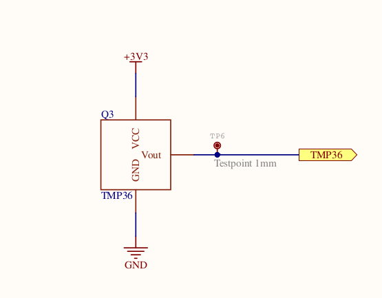 The board schematic showing a the leads of the pin and no capacitor