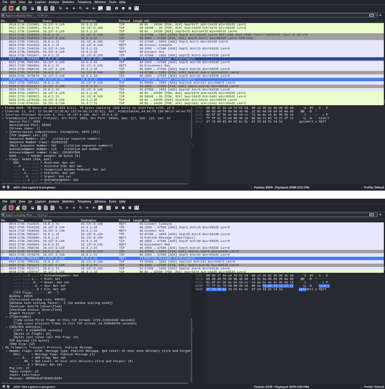 Capturing Wireshark Network for Non Persistent Published Messages