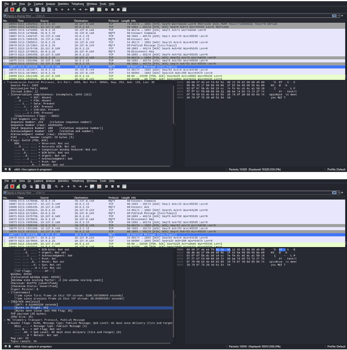 Wireshark Network to the Retained Messages