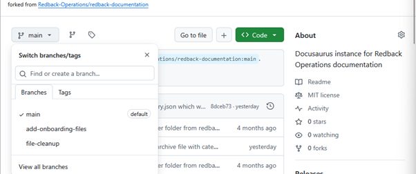 Branch Dropdown