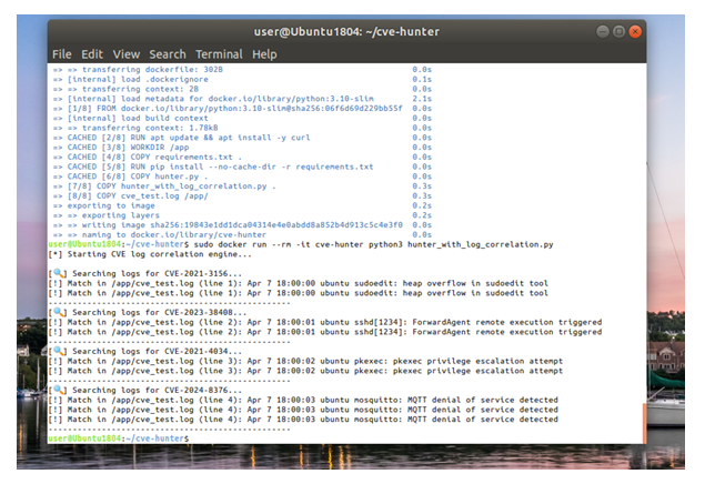 Detected CVEs Output