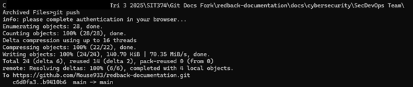 Git Push Output