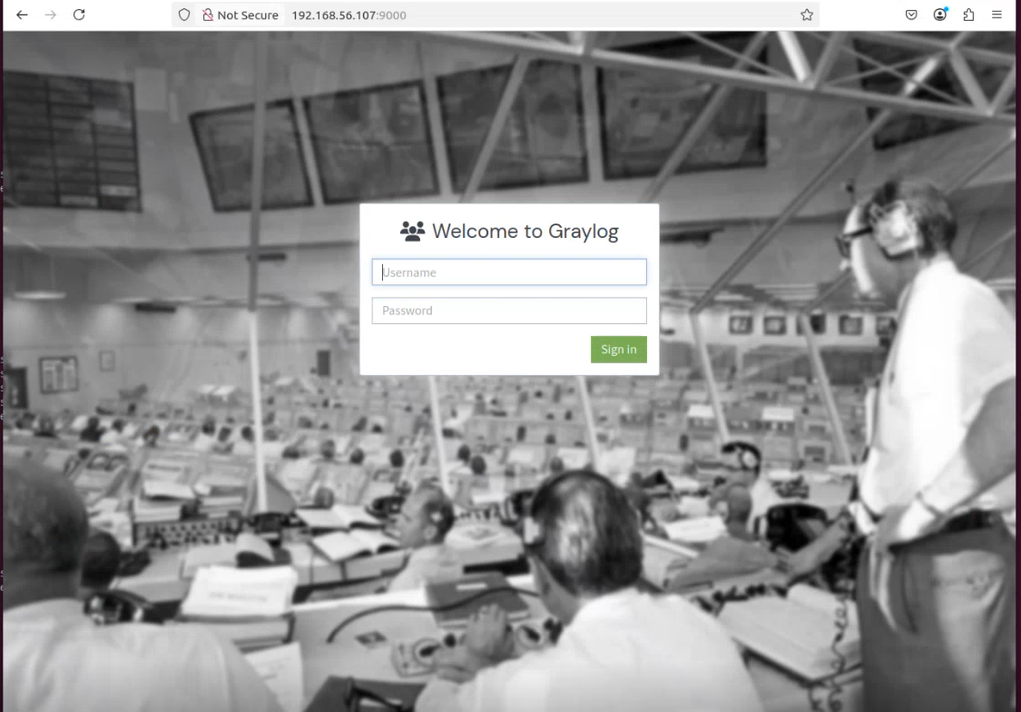 Graylog dashboard login