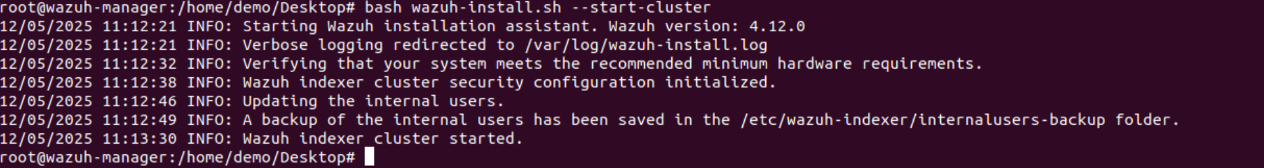 Initialise Wazuh Cluster