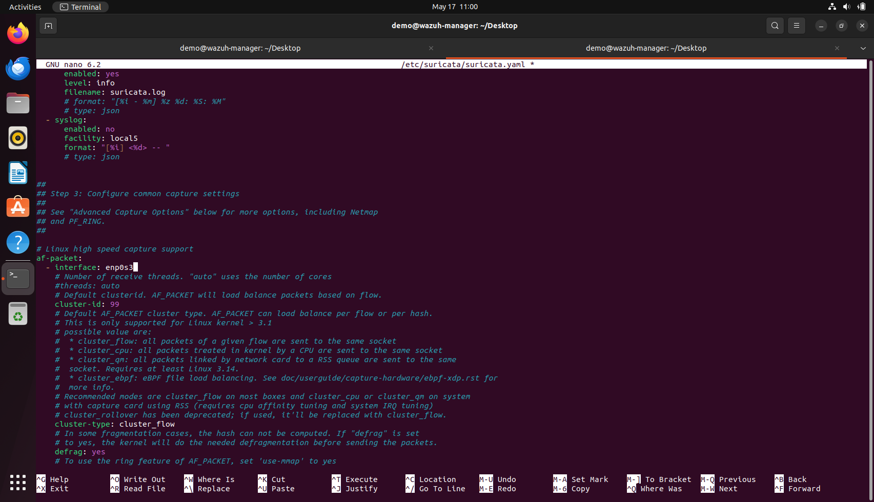 Screenshot of interface