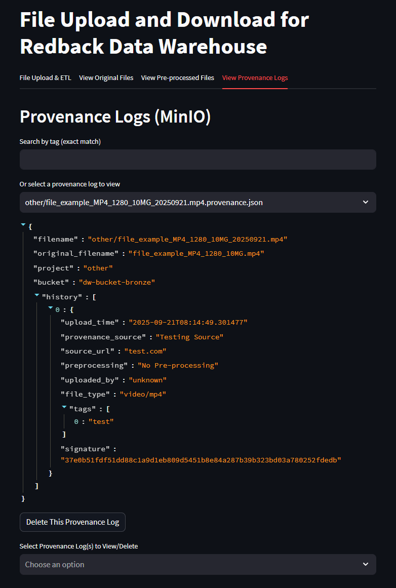 provenancelogs