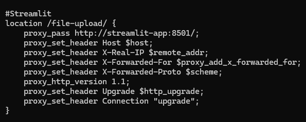 Streamlit config